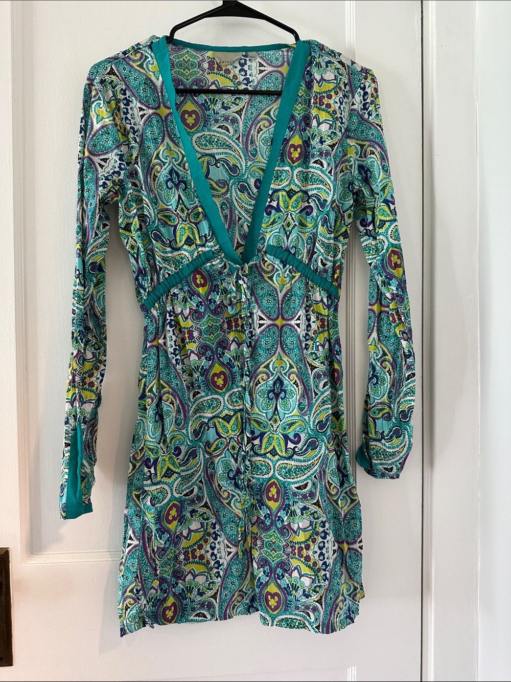 Athleta Teal Paisley Swim Coverup Tunic